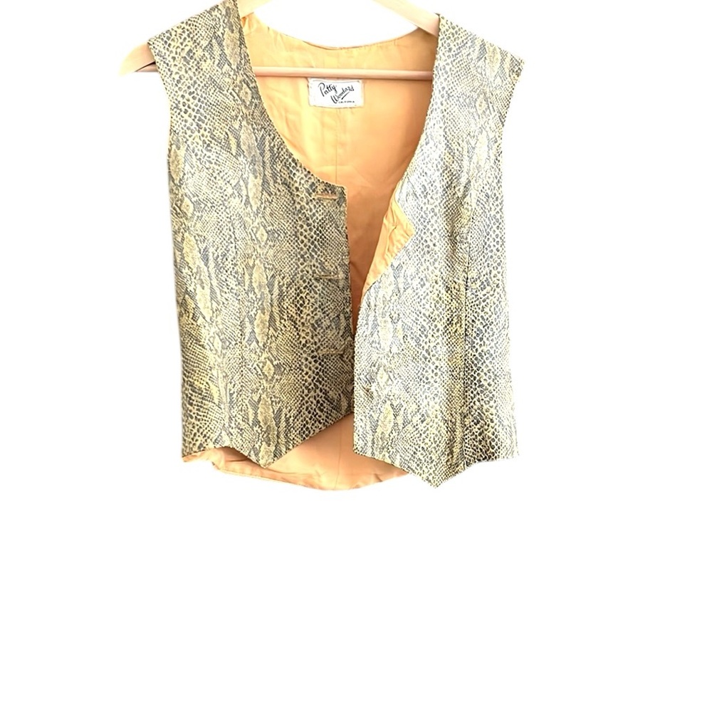Patty Woodard Snakeskin Vest - Gray & cream tones.